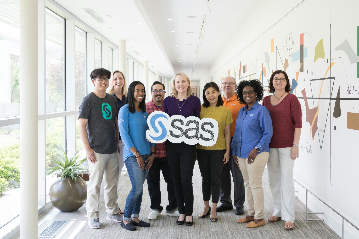 SAS employees celebrate being ranked as one of the 100 Best Companies to Work For.