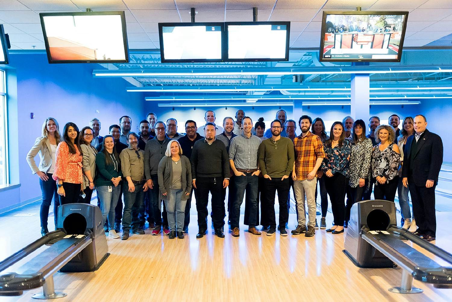 Sevan's Downers Grove team attends a bowling event. 