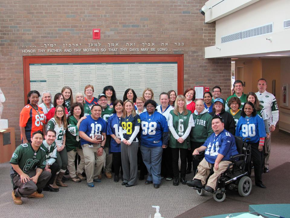 Spirit Days are a particular hit with Gurwin staff, who wear their teams' jerseys with pride!