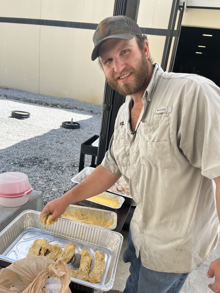 When Brandon's hobby becomes everyone's favorite lunch. He had extra fish to share so we had a fish fry!