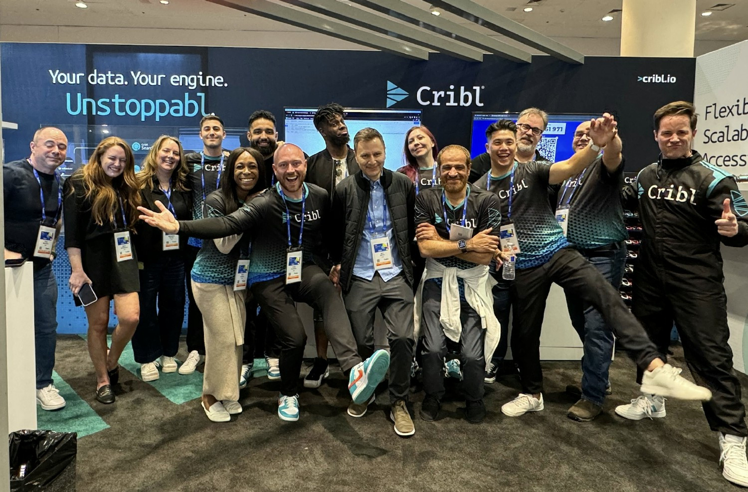 The full Cribl team at its fiscal year kickoff in New Orleans (February 2023). 