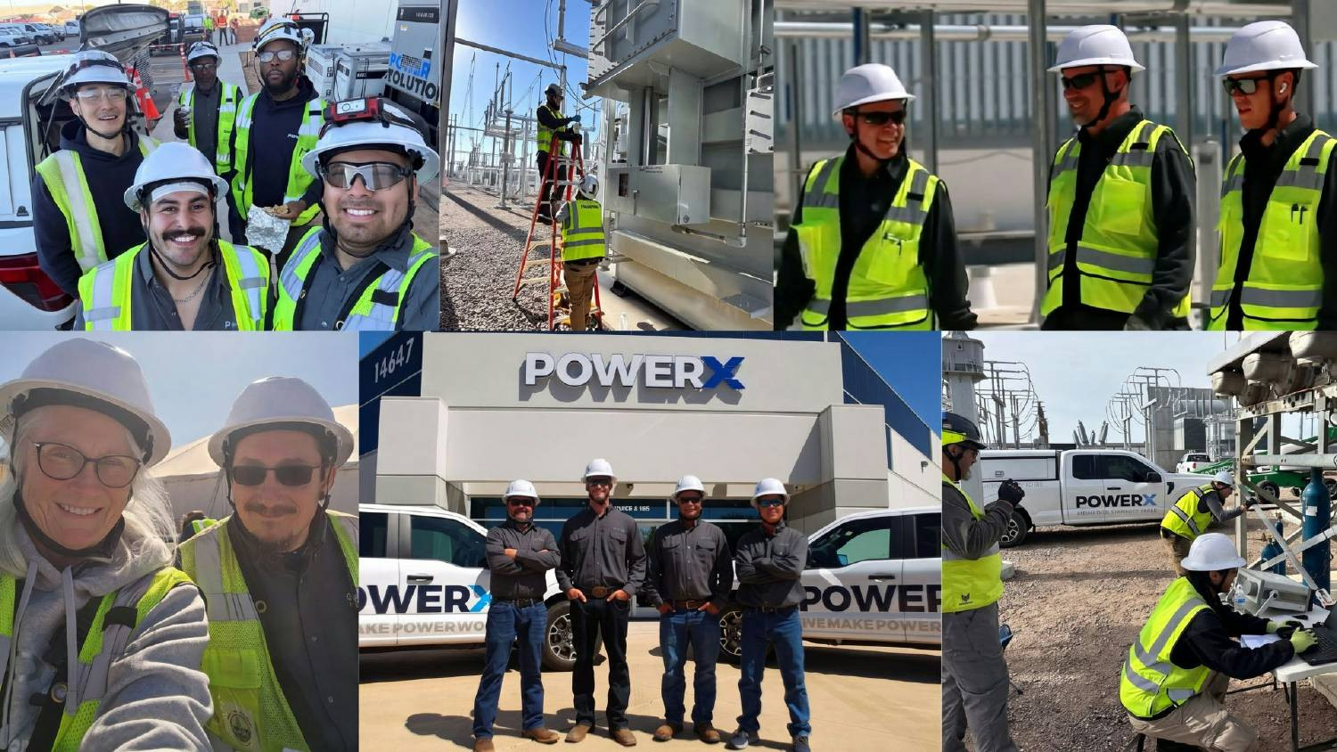 POWERX family celebrating Employee Appreciation Day, safety training, & team moments in the field.