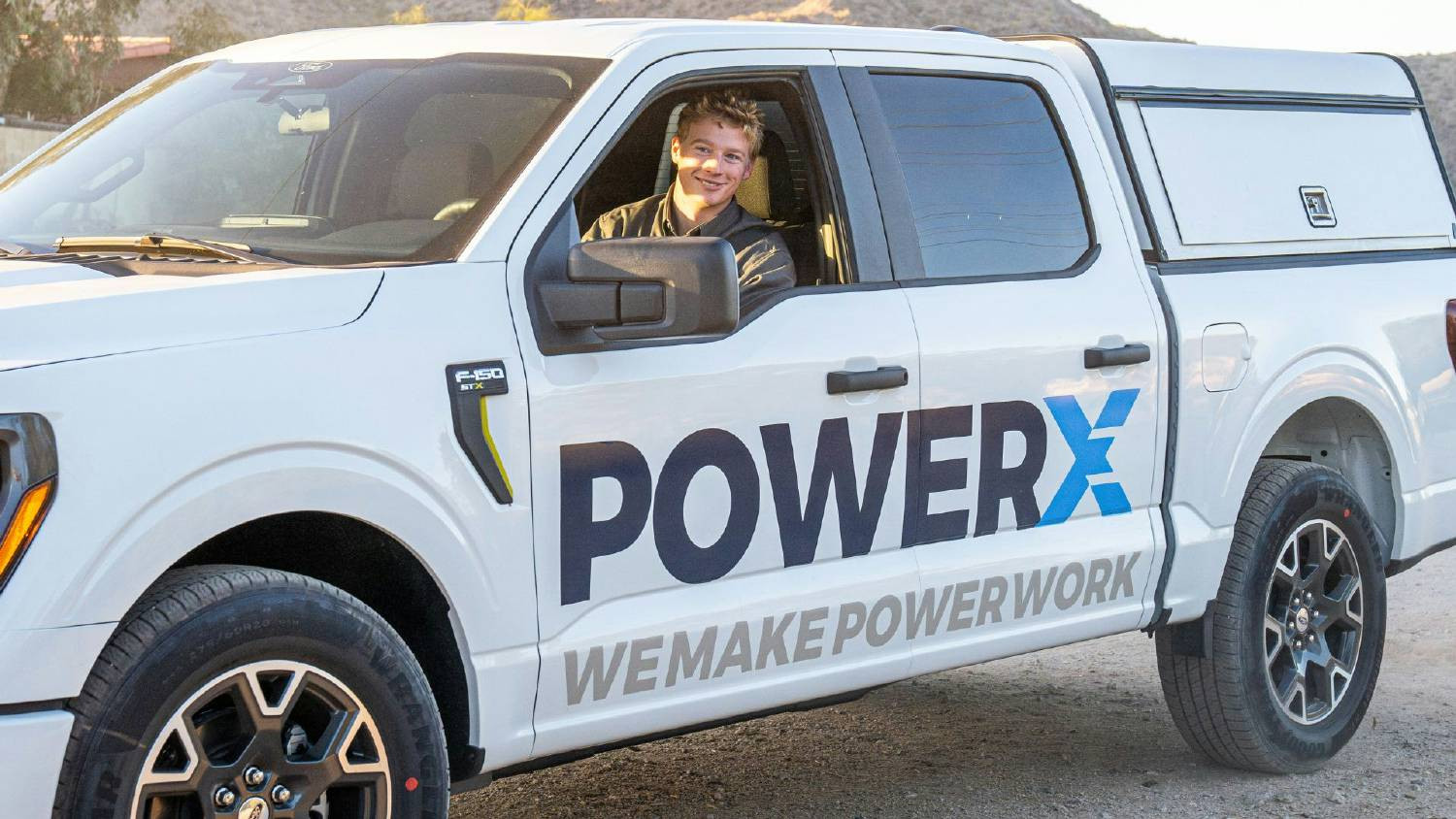 A POWERX field technician...all field techs are provided a fully equipped company truck.