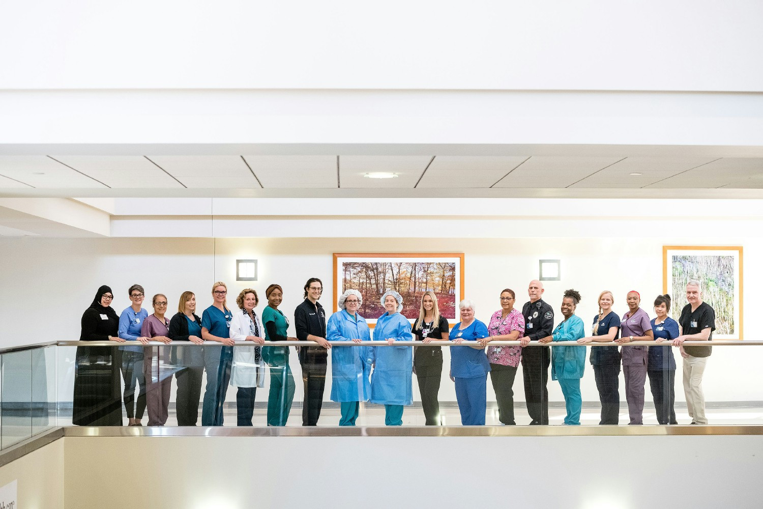  Health care workers pose for a picture at Main Line Health