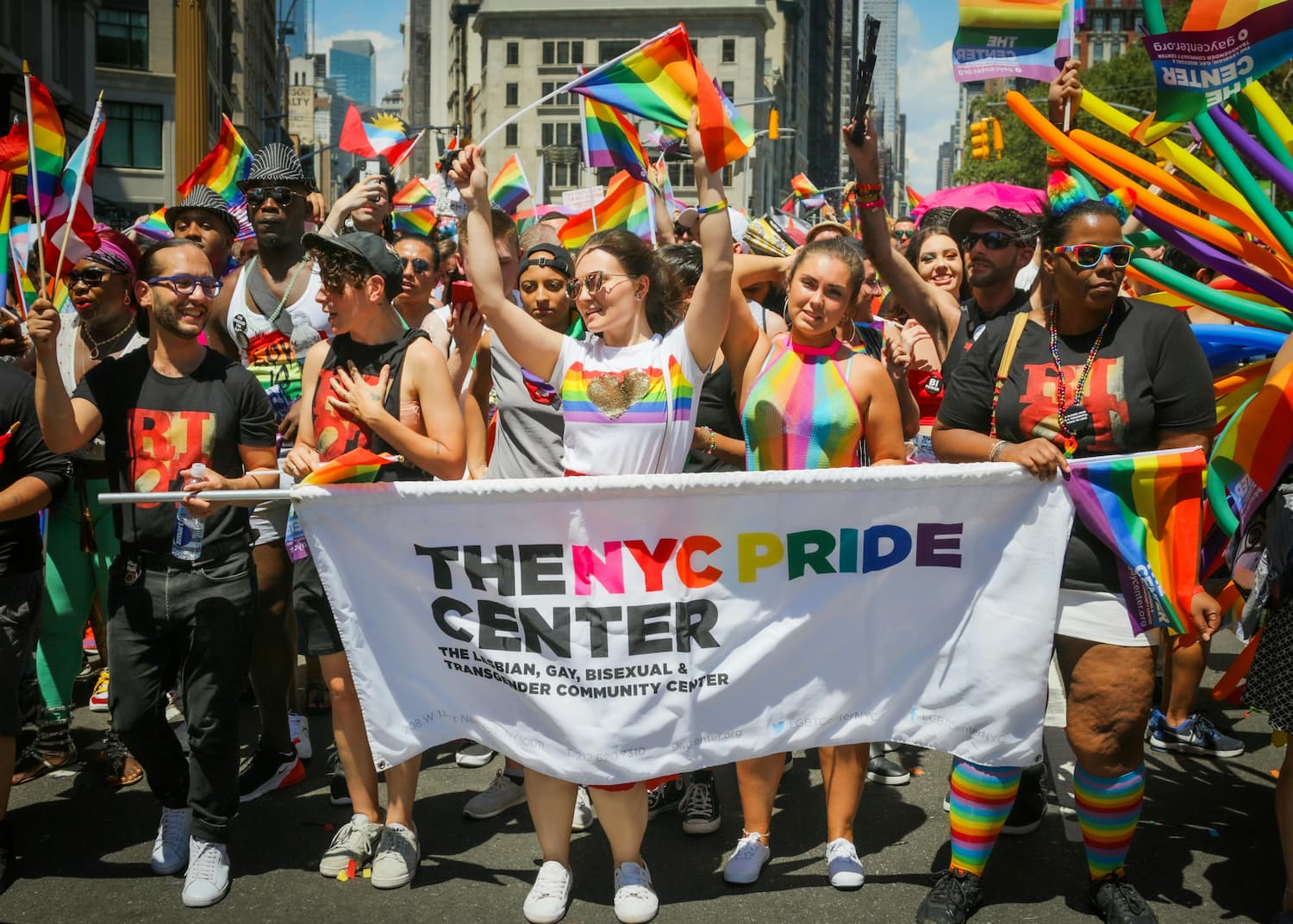  People participate in an Pride parade in New York City