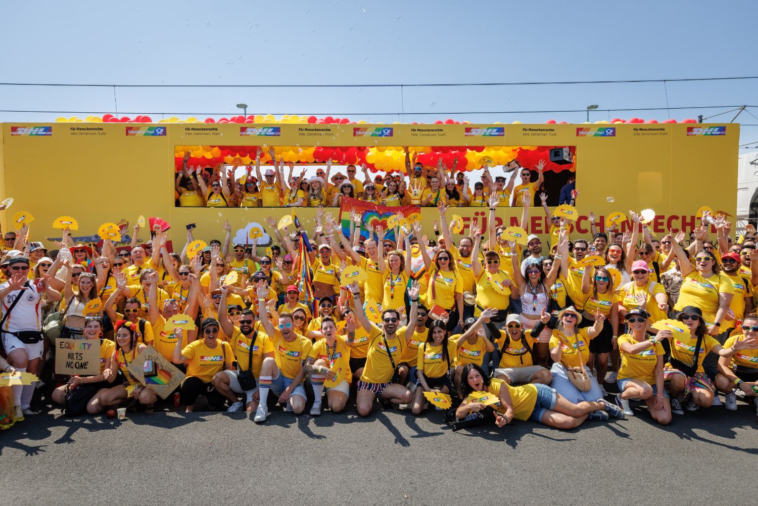  Employees at DHL Express, No. 1 multinational company on the 100 Best in Europe list, celebrate their inclusive culture.