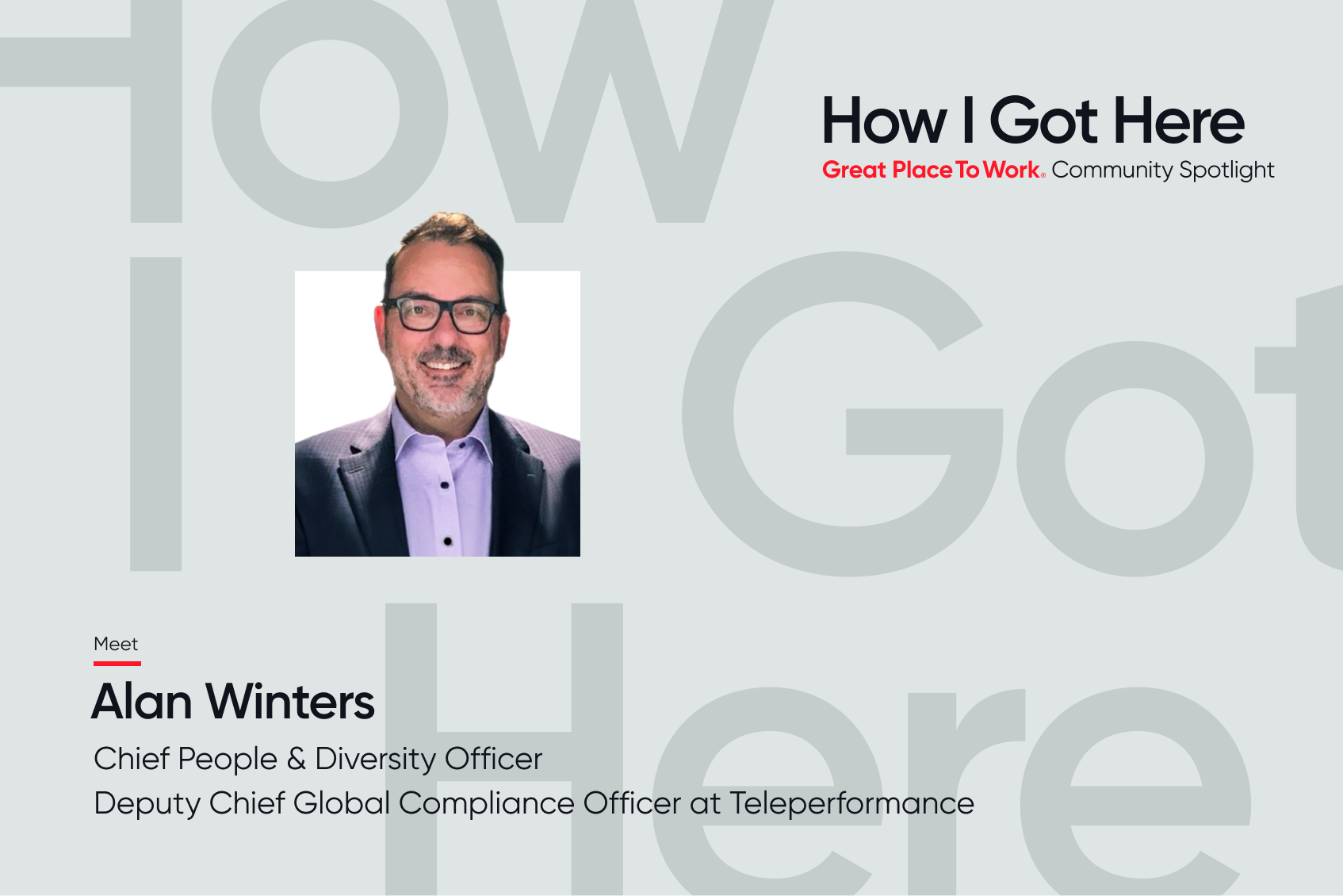  Alan Winters, chief people and diversity officer and deputy chief global compliance officer at Teleperformance Group