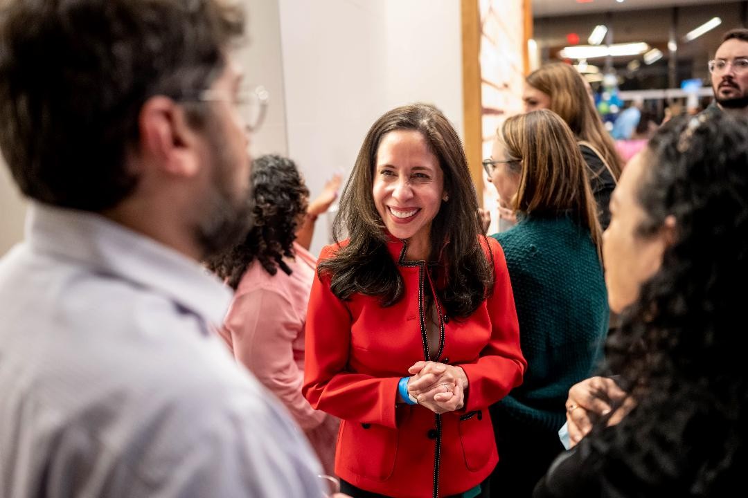 Fannie Mae CEO Priscilla Almodovar frequently connects with employees at company events.