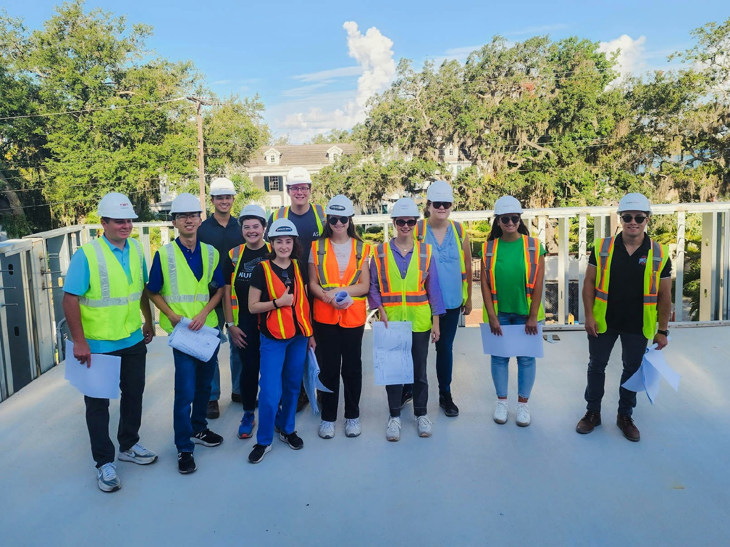 Our Sarasota office takes part in a site visit of one of our projects. Safety first!