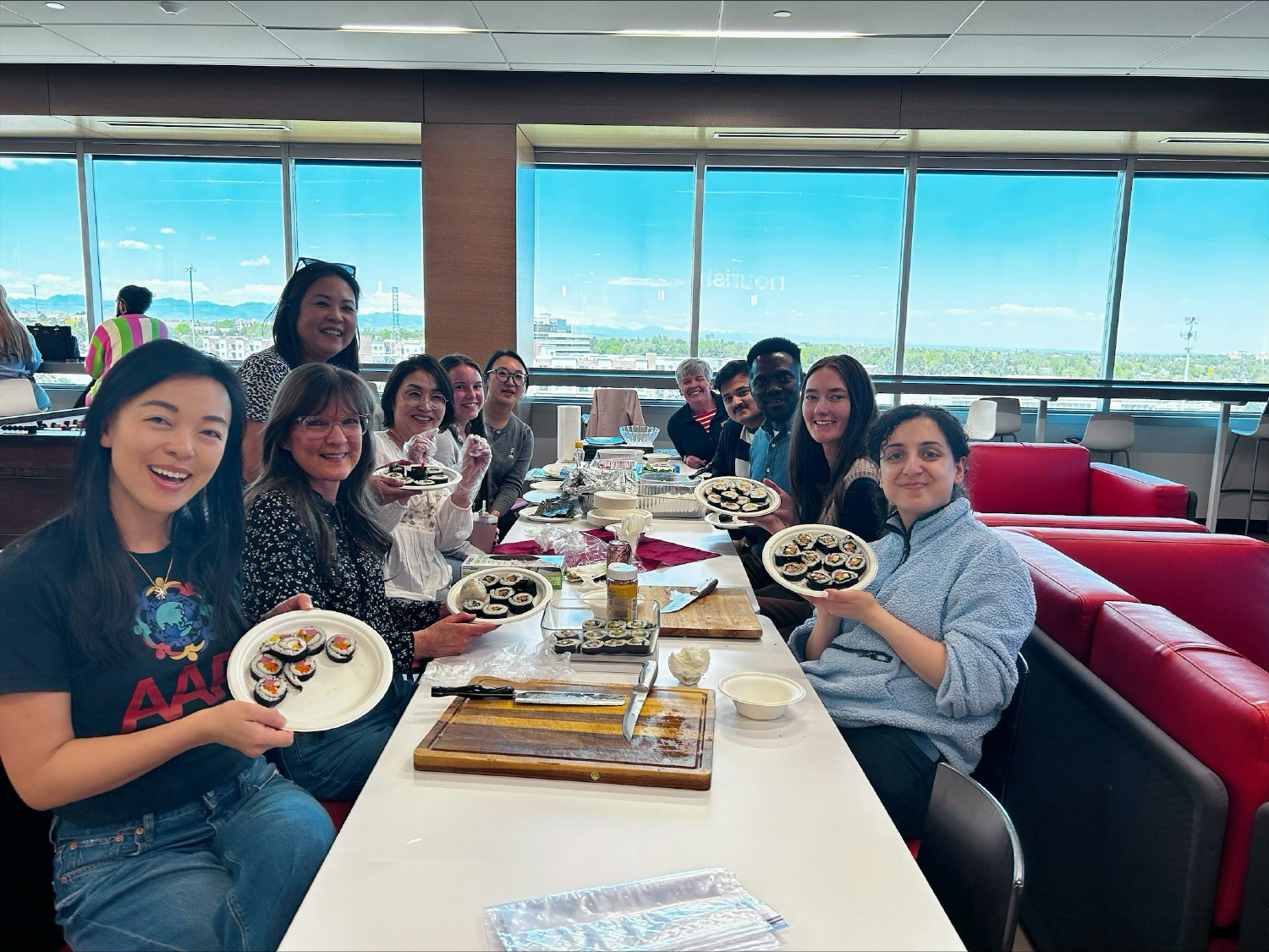 Members of our Denver office learn about Korean and Vietnamese culture with a kimbap and spring rolls cooking class.