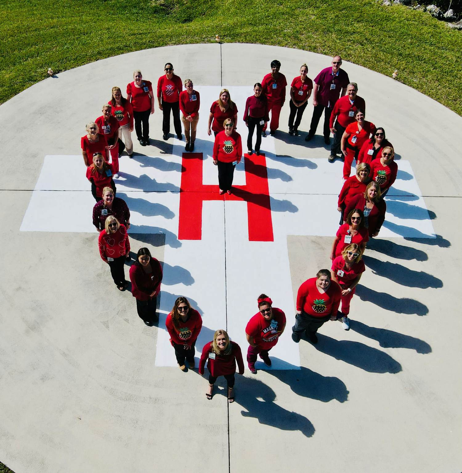 Baptist Health employees helped raise awareness of heart disease on National Wear Red Day during American Heart Month.