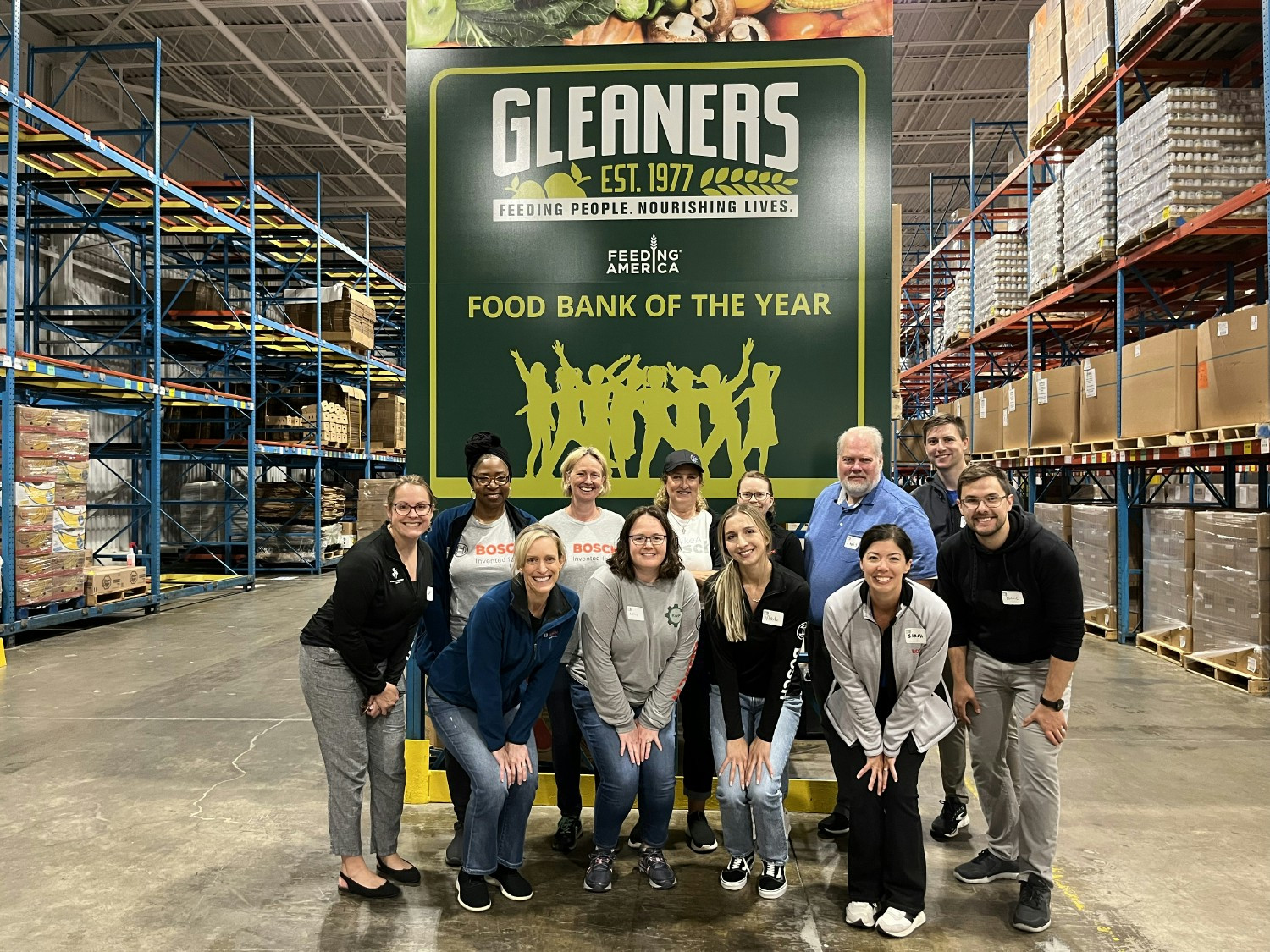 Bosch associates use paid volunteer time off to help pack meals and nourish their community at Gleaners Food Bank.