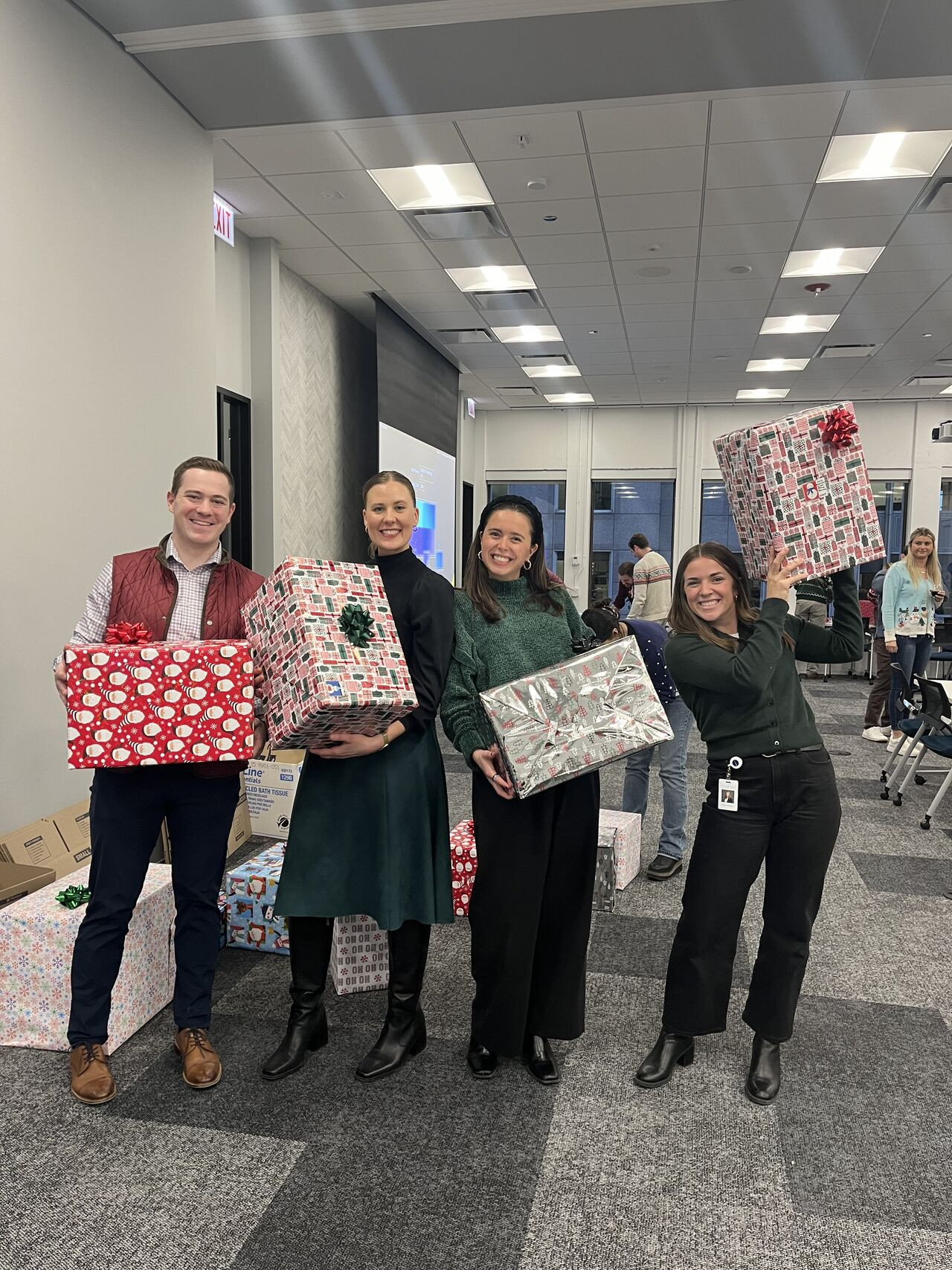 Chicago office colleagues celebrating the holiday time together.