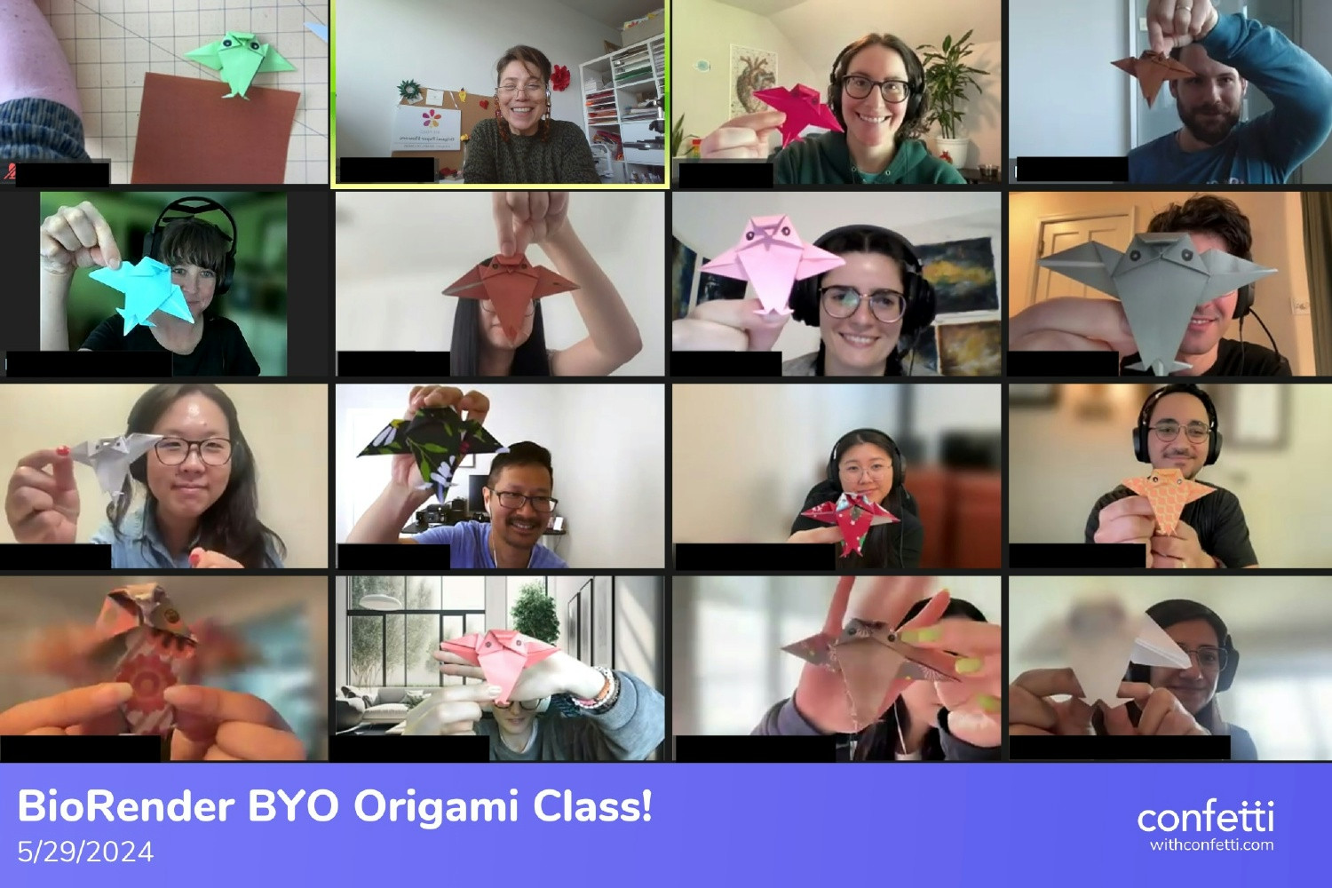 BioRender fosters our remote work environment with a virtual Origami class!