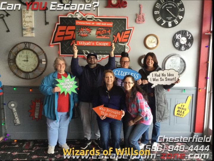 Northern Border Team (Michigan staff) participating in an Escape Room