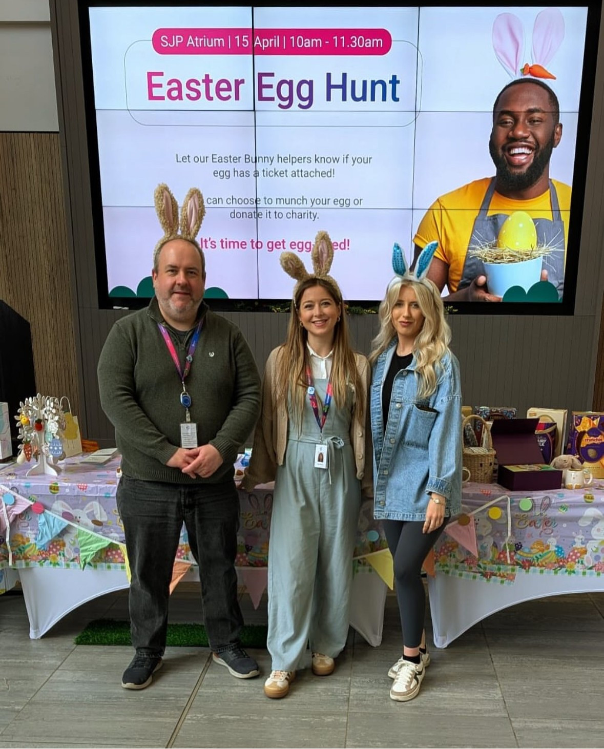 Employees taking part in the annual Easter Egg hunt at our SJP office in Nottingham, UK
