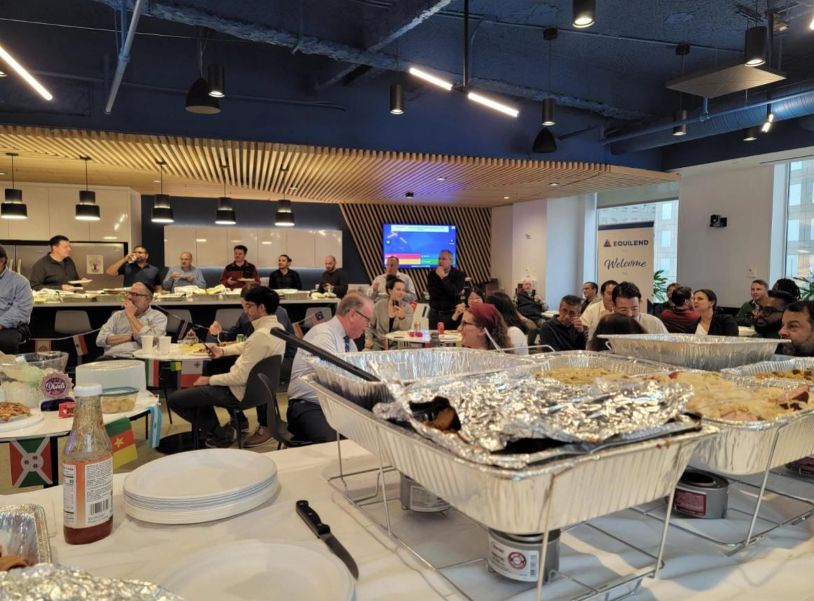 EquiLend's annual CultureFest event, featuring a potlock with dishes contributed by employees from around the world.