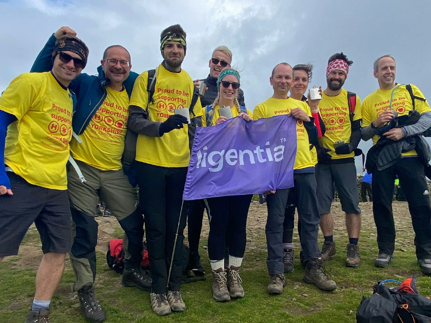 Ligentia UK team complete Yorkshire Three Peaks for Yorkshire Air Ambulance in memory of our colleague Adrian Hartman