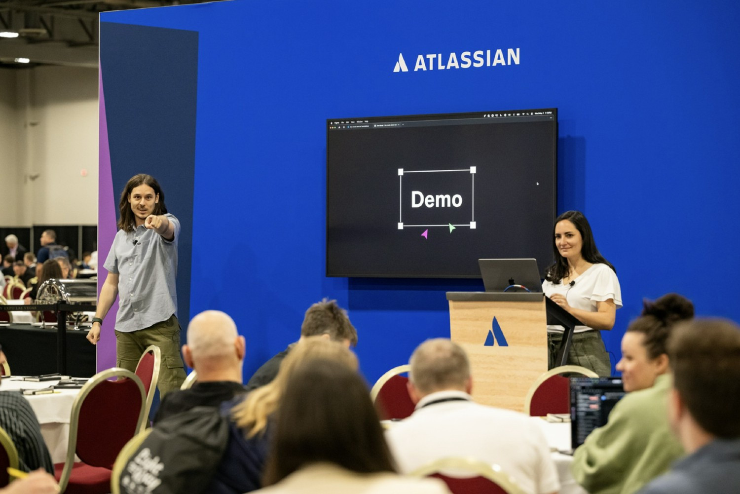 Employees celebrating Atlassian's 20th Anniversary. 