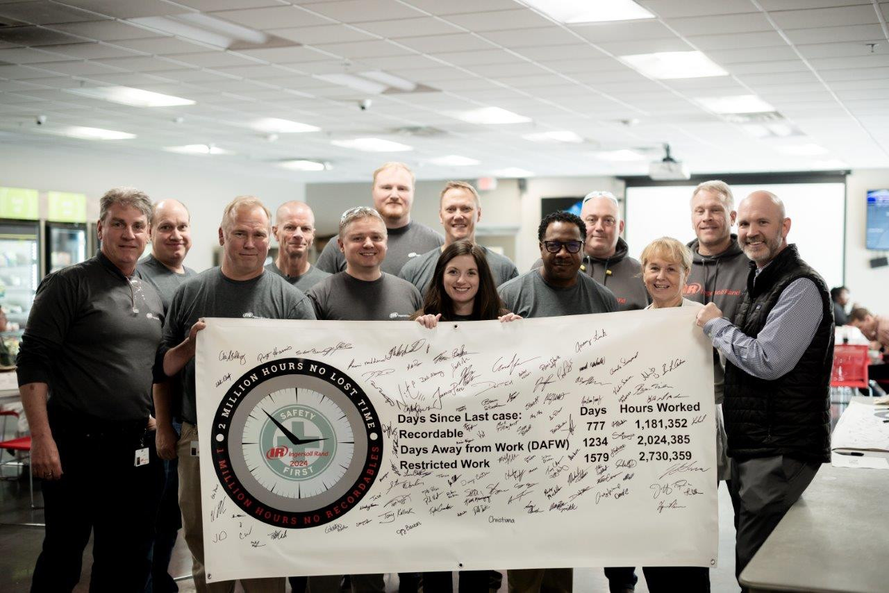 Employees at our facility in Mocksville, North Carolina, celebrate achieving 2 million hours worked without a lost time 