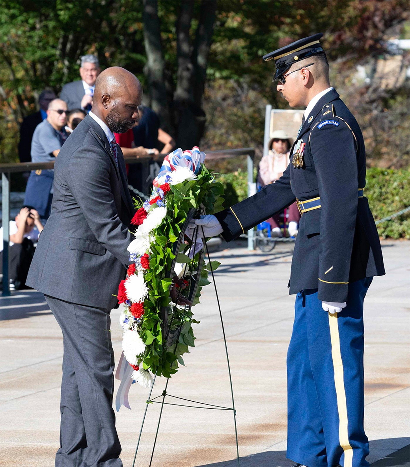 Proud members of the Veterans Day National Committee and honored to present a wreath at the Tomb of the Unknowns.