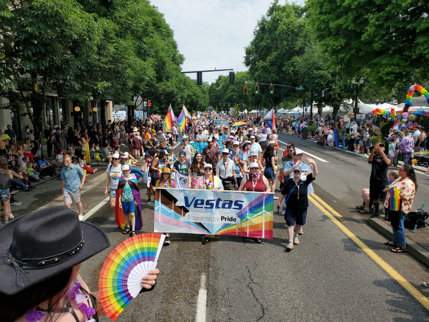 Employees from Vestas North America march in the 2024 Pride Parade in Portland, Oregon – the home of Vestas’ main off