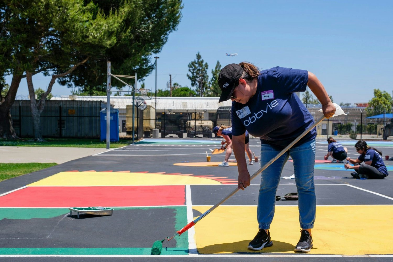 AbbVie volunteers update a school playground during the 2024 Week of Possibilities