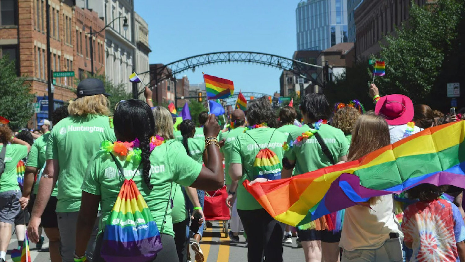 2023 Pride Parade Downtown Columbus, sponsored by Huntington's Pride Alliance BRG. 