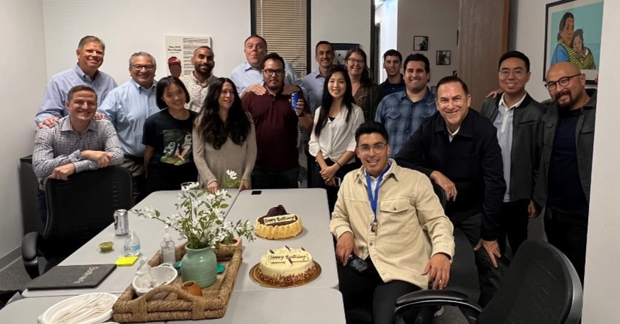 Celebration in the California office.