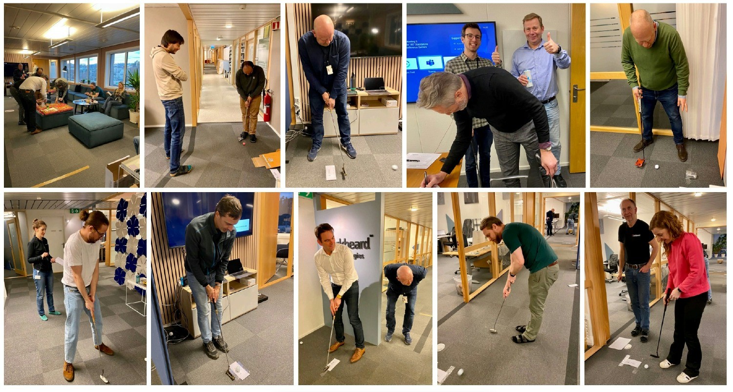 Social get-together with indoor mini-golf, arranged by employees at the office