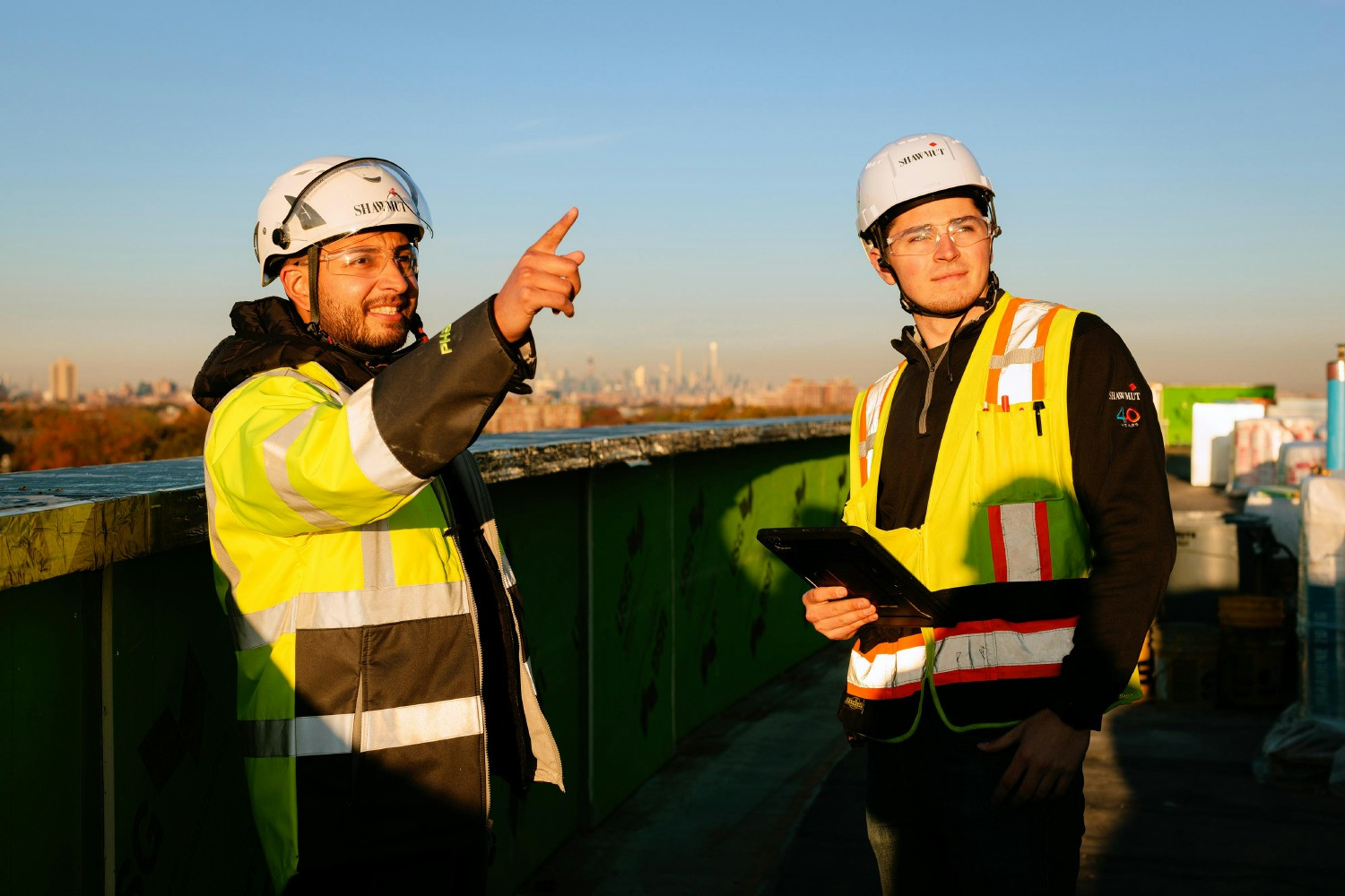 Shawmut employee-owners at a ground-up higher education project in New York, NY. 