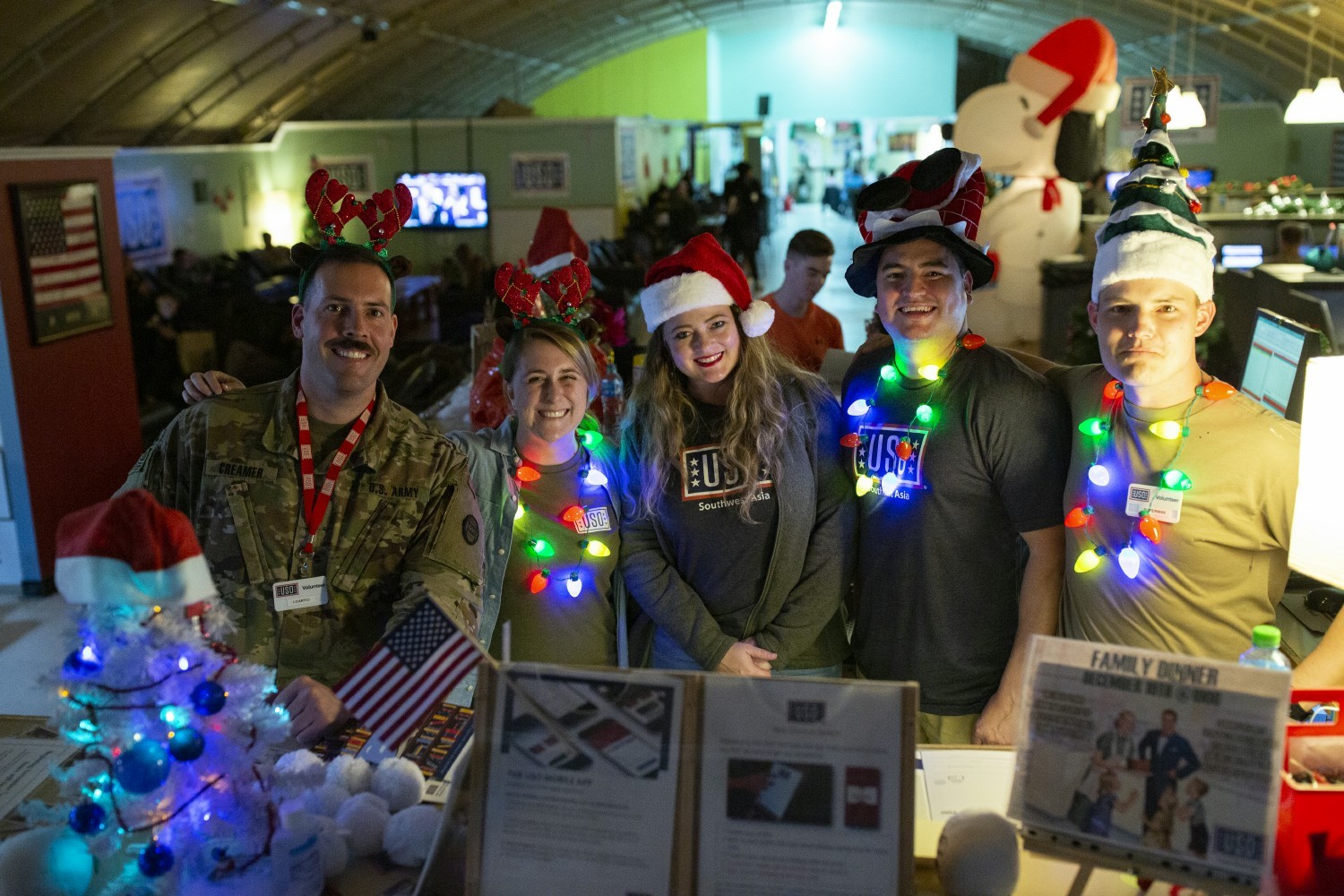 Celebrating the holidays with service members that are away from their families. 