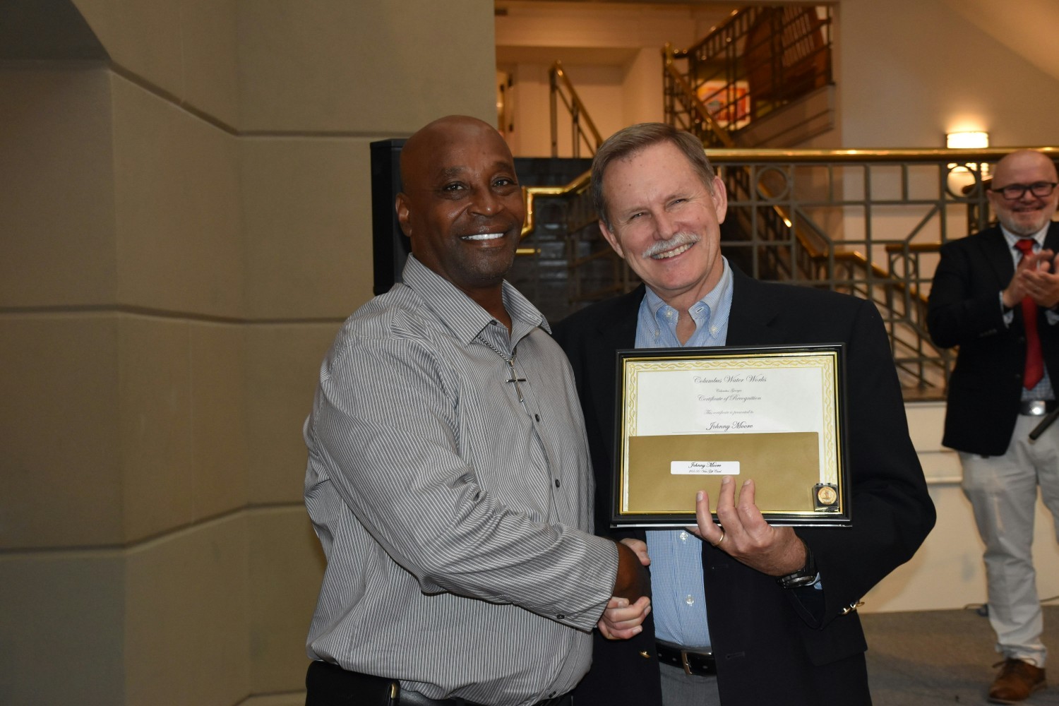 Employee receiving award for 40 Years of Service at CWW.