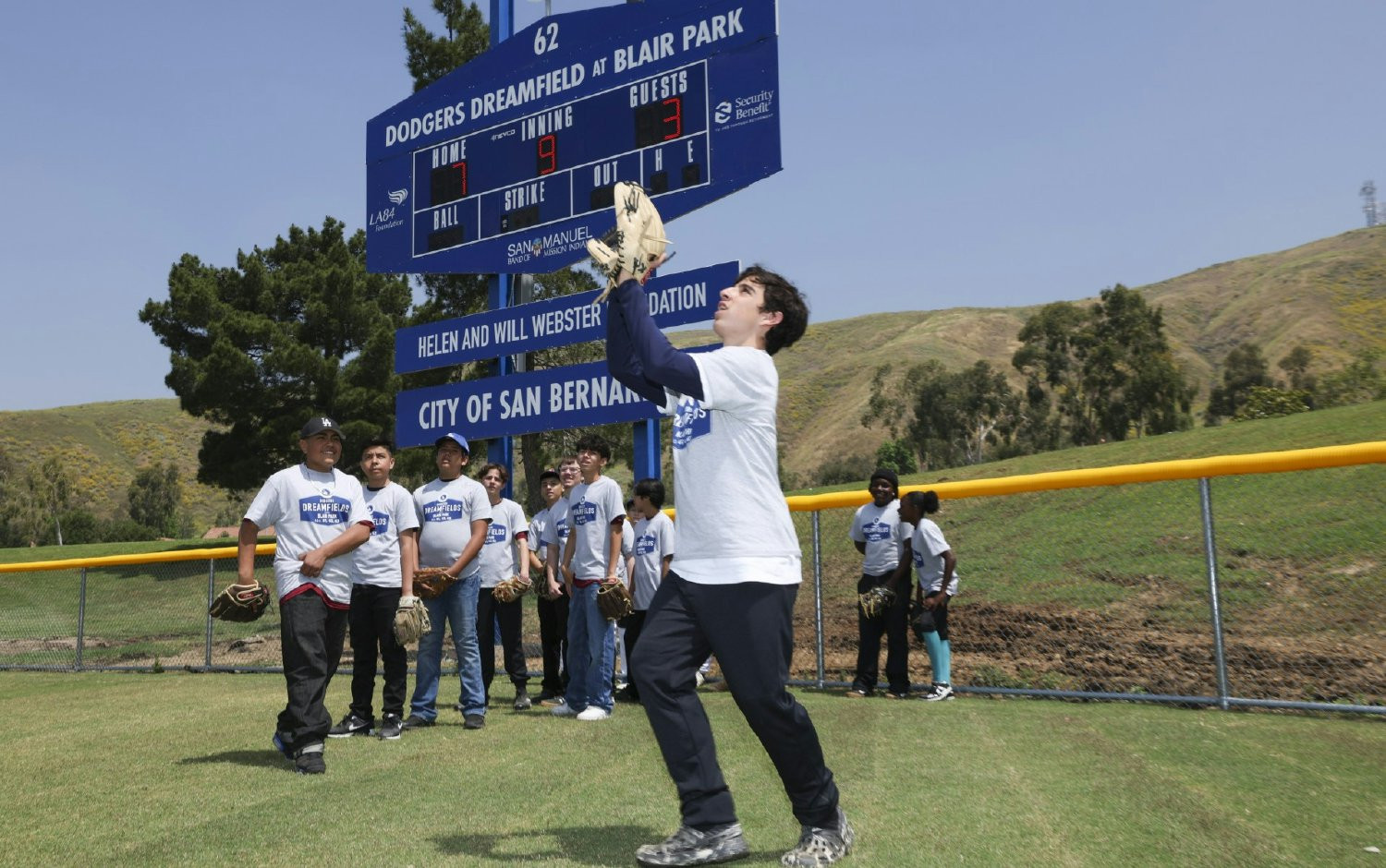 Dodgers Dreamfields unveiling in San Bernardino, a project made possible by Tribe's $1.7M donation. (LA Dodgers photo.)