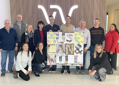 The Waltham, MA team displaying their 2024 Vision Board at Revvity HQ!