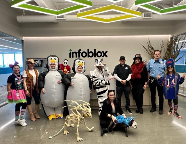 Santa Clara Bloxers celebrating Halloween with a costume contest.