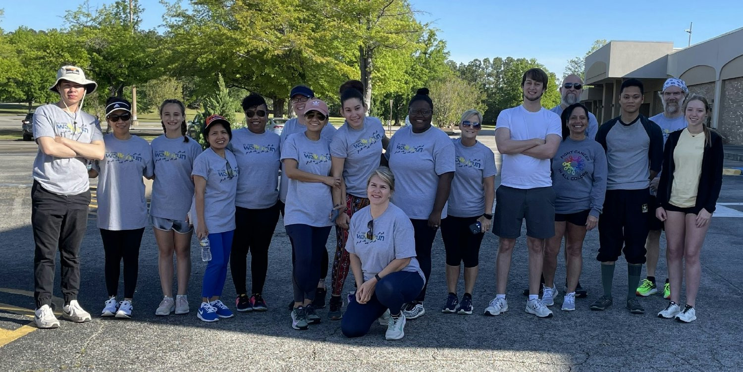 Employees in Anniston, AL complete a volunteer walk to support St. Jude. 