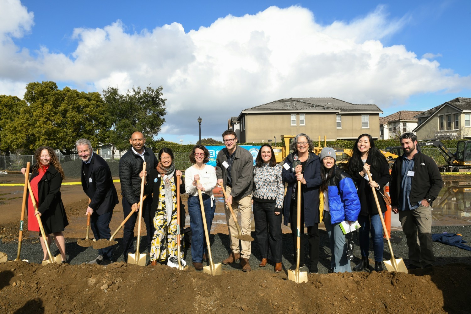 MidPenners celebrate the groundbreaking of Colibri Commons in East Palo Alto. 