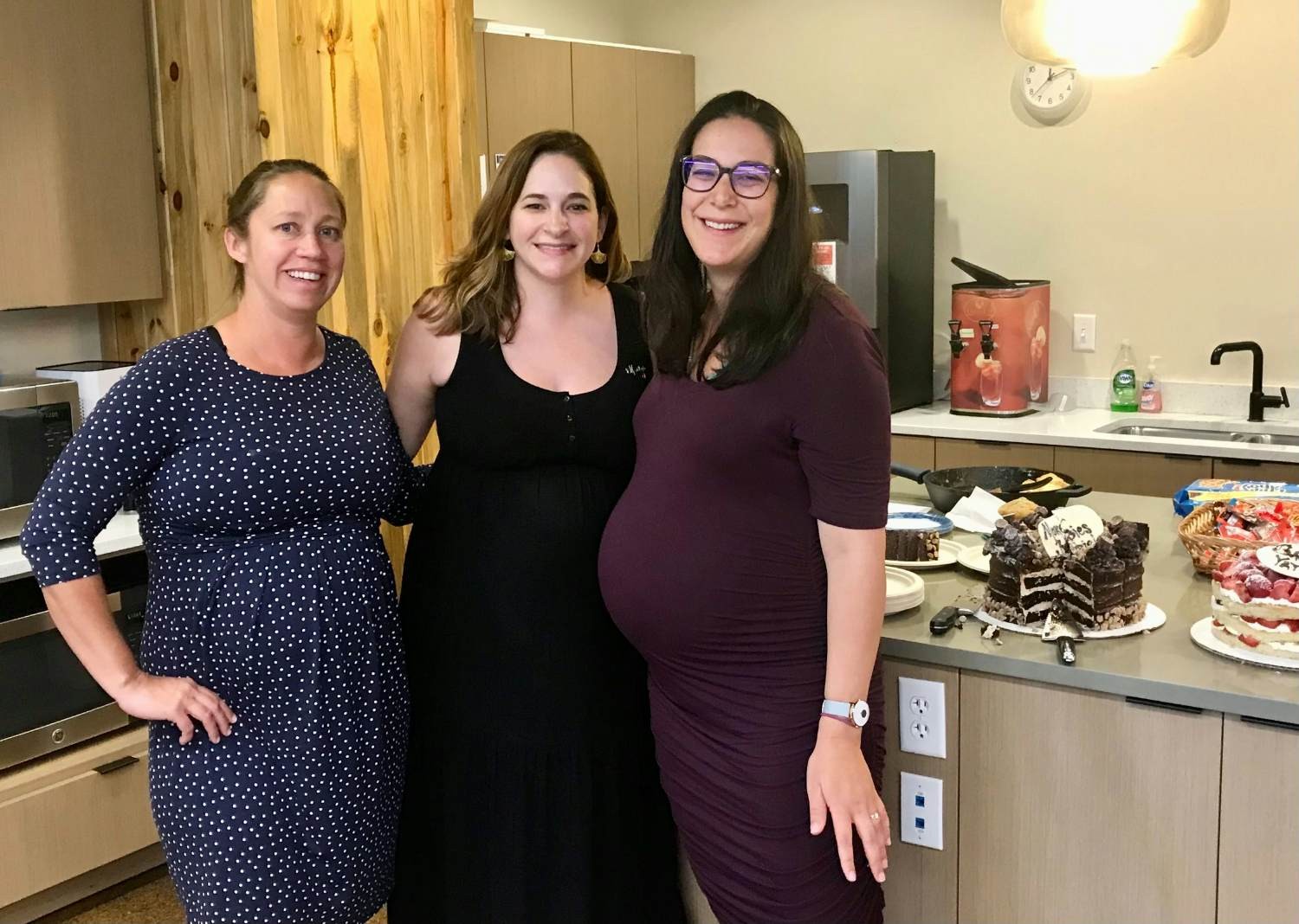 Some of our mothers-to-be gathering in our community kitchen 