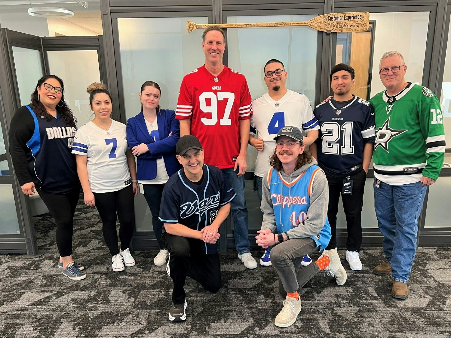 Our Customer Experience Team sporting their favorite teams on Jerz Day Thursday!