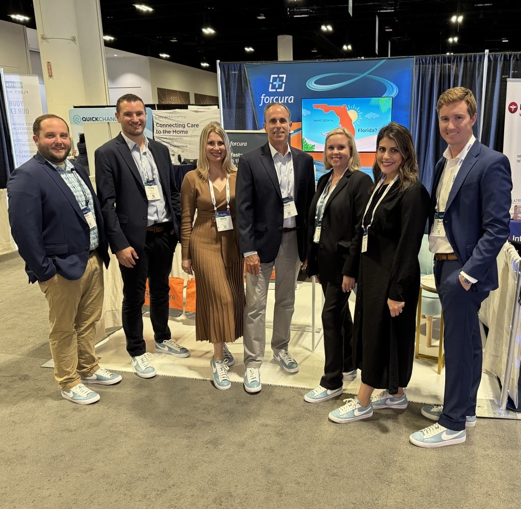 Team Forcura in matching Nikes at the
National Association for Home Care & Hospice conference in Tampa.