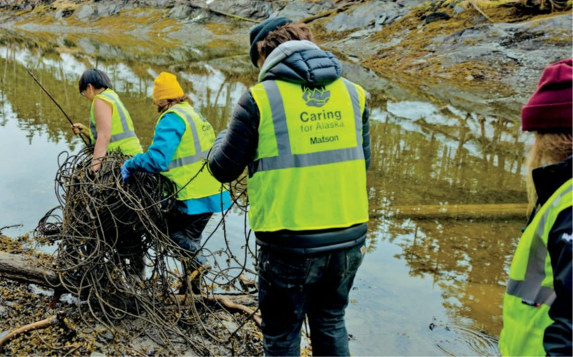 Volunteers remove over 3,600 lbs. of trash from the waterfront of Kodiak, Alaska, including 60 lbs. of rope.