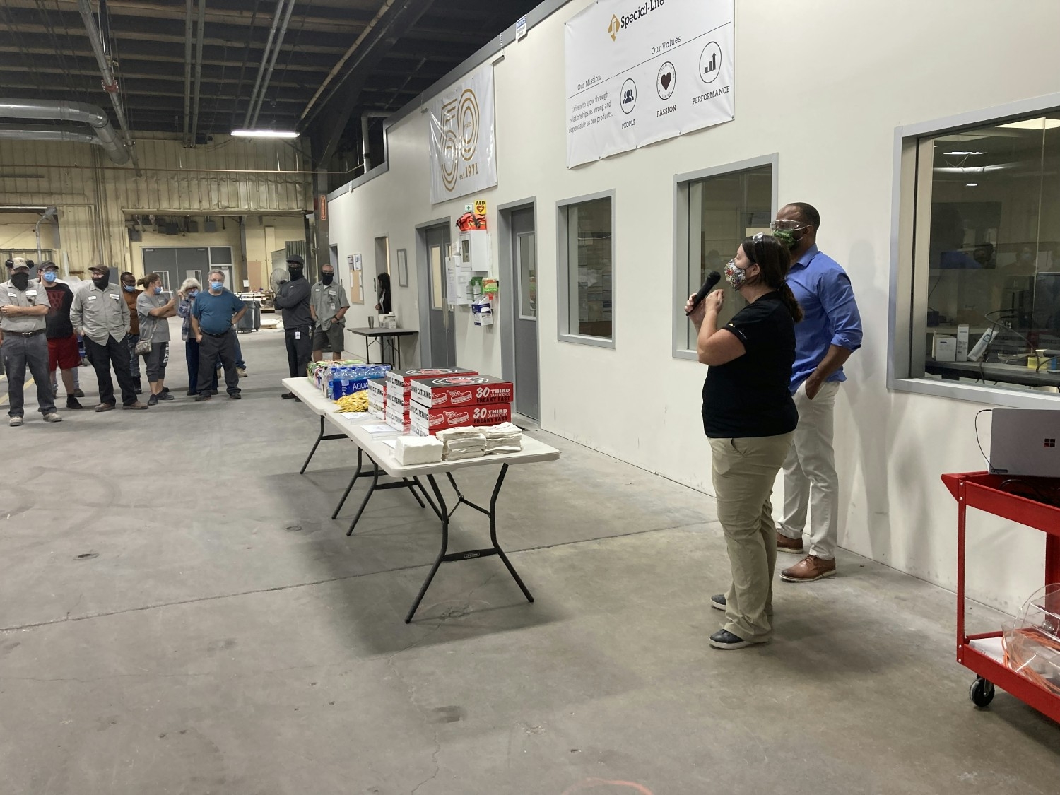 Serving Lunch to all Production Staff in Benton Harbor: EHS manager and HR Partner