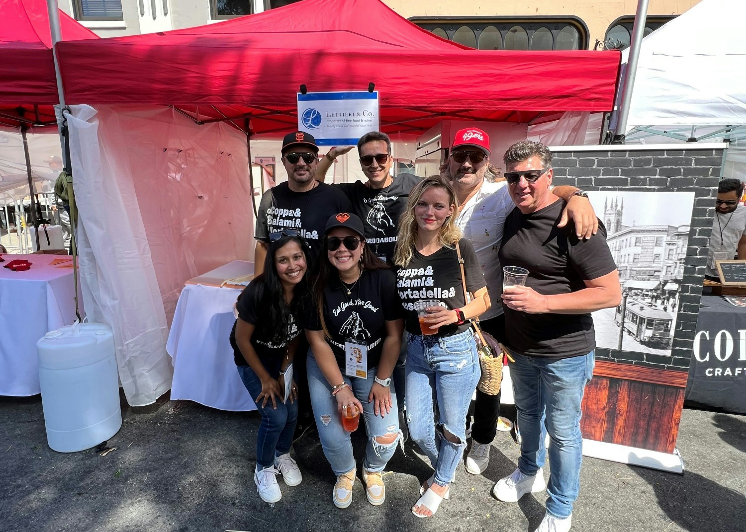 Lettieri & Co.'s employees enjoying the Pizza, Bagel and Beer Festival in North Beach, San Francisco.