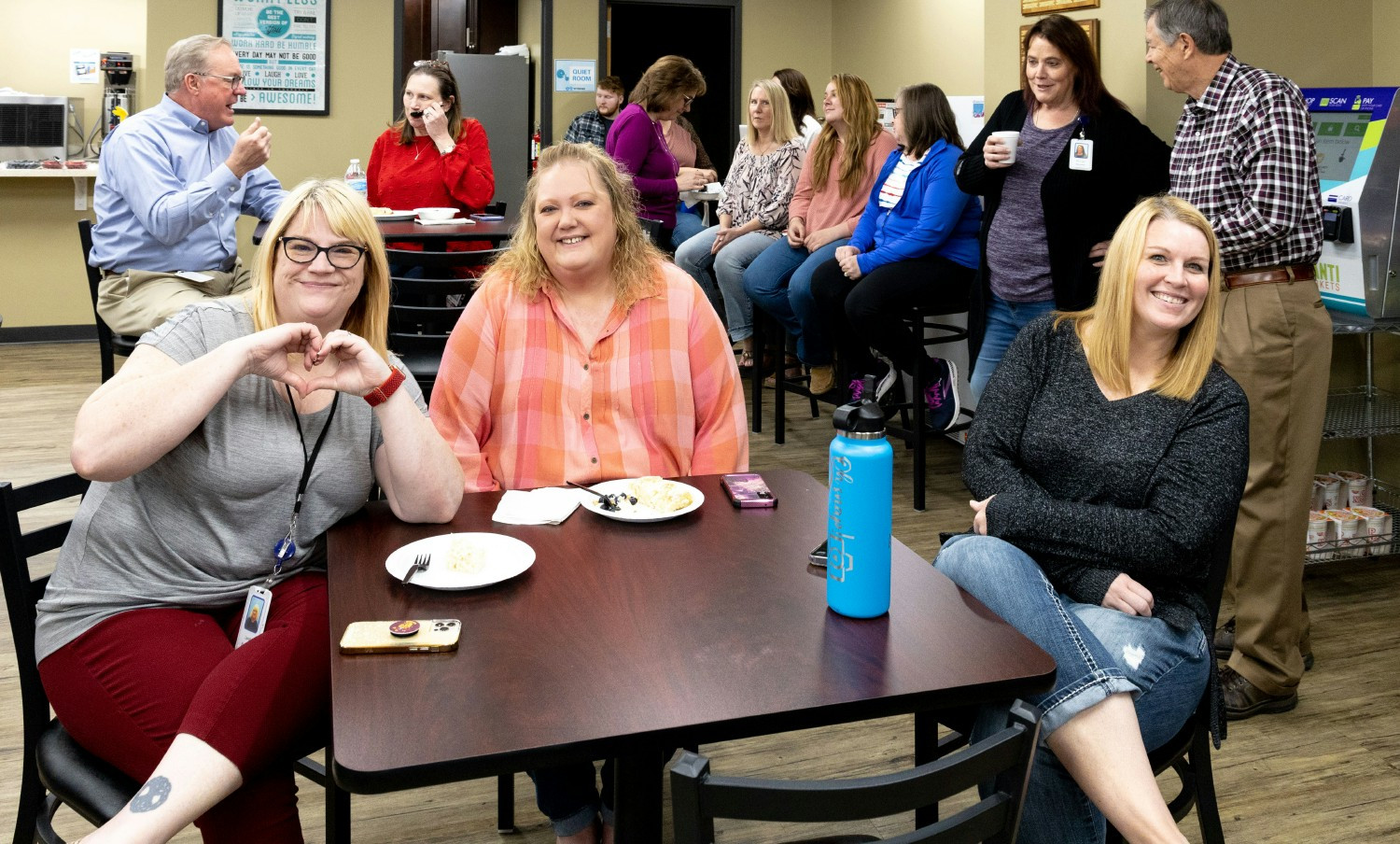 Employees enjoying each other's company in 