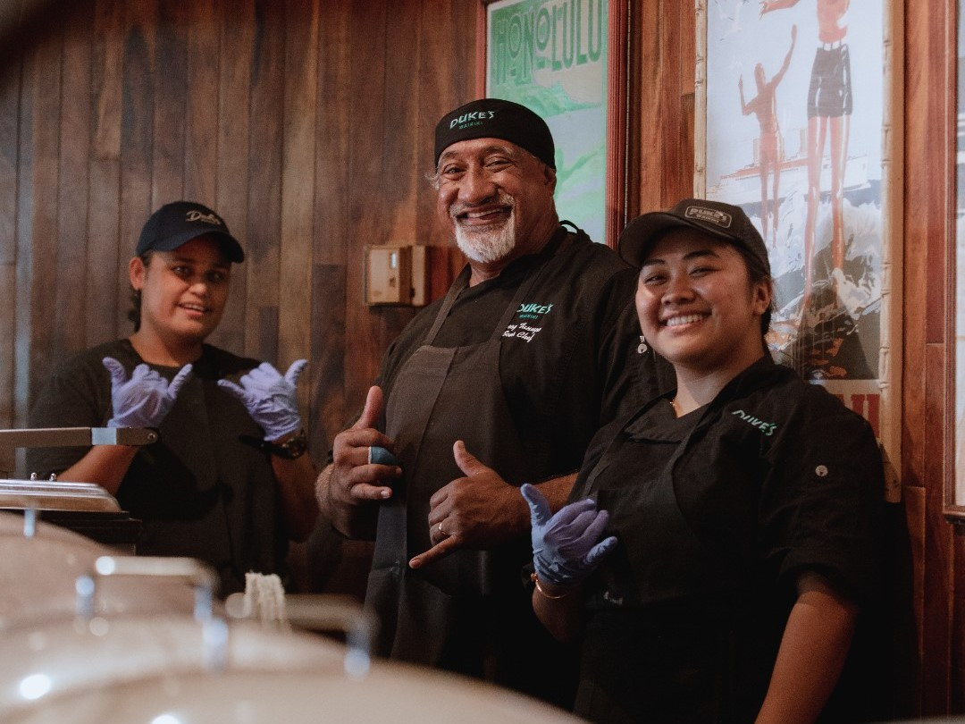 The kitchen crew greets the day!