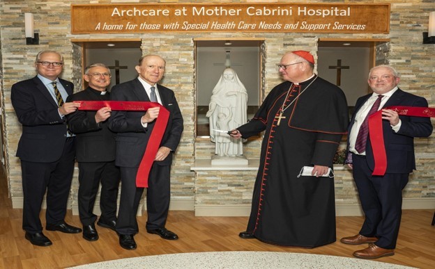 President & CEO, Scott LaRue, Cardinal Timothy Dolan & our Pastoral team.  Ribbon cutting of our new Mother Cabrini Hosp