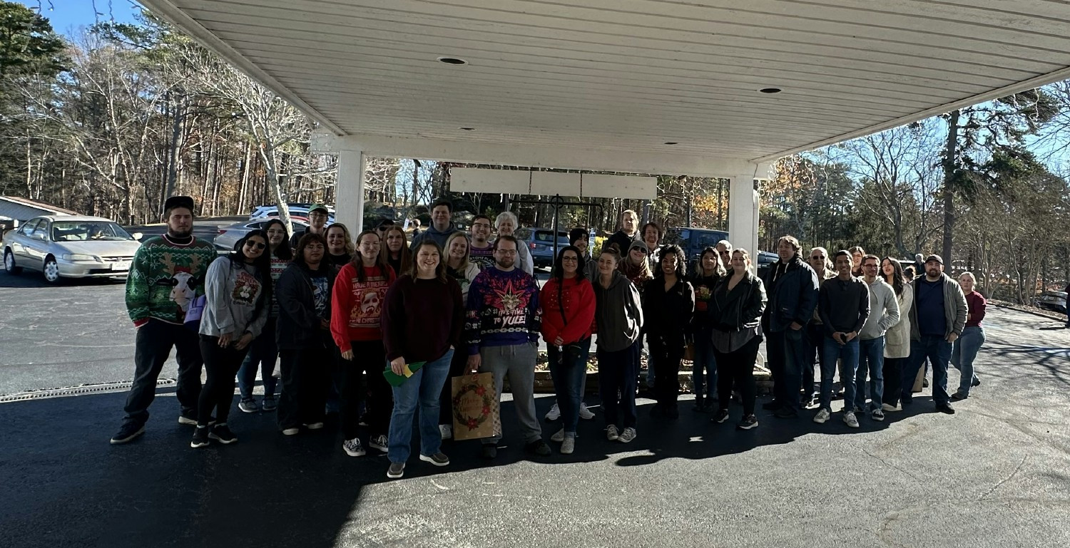 Most of the Trainz Crew at our annual Christmas luncheon at the Yacht Club. Food, raffle prizes, and a white elephant!