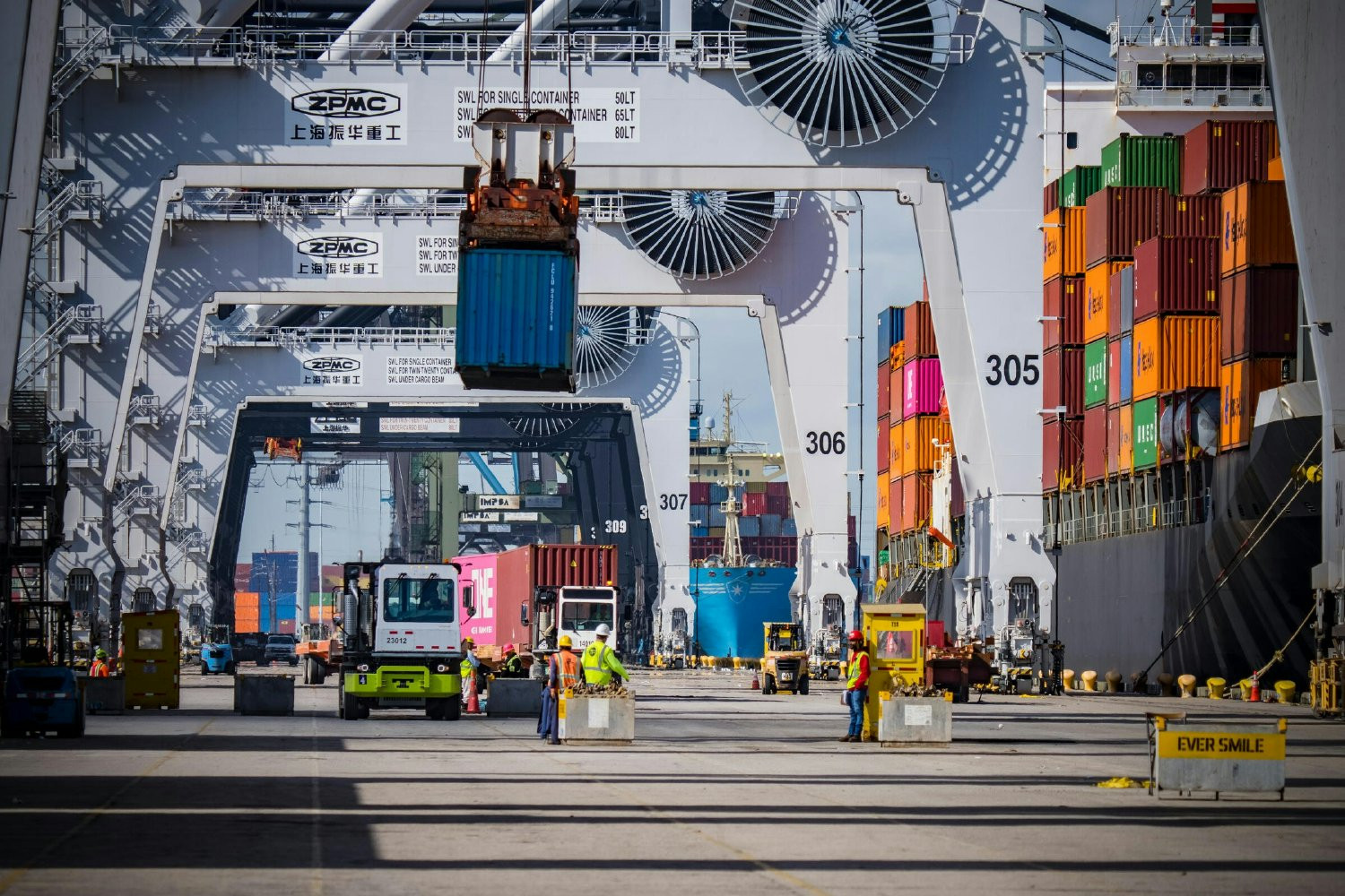 A look at day to day operations loading containers to trucks on the dock at our container facilities.