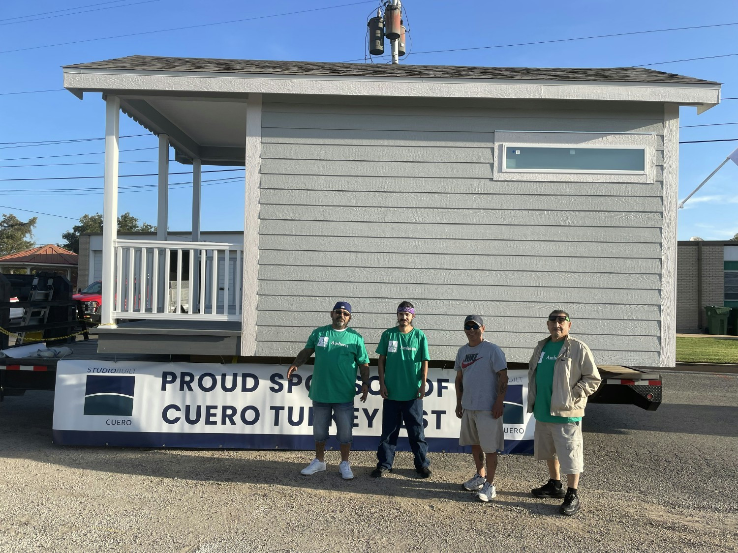 The StudioBuilt Turkeyfest parade entry with some of the building crew.